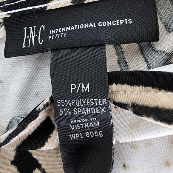 INC Cold Shoulder Gold Embellishments V Neck And Back Top Size Medium Petite - Picture 6 of 6